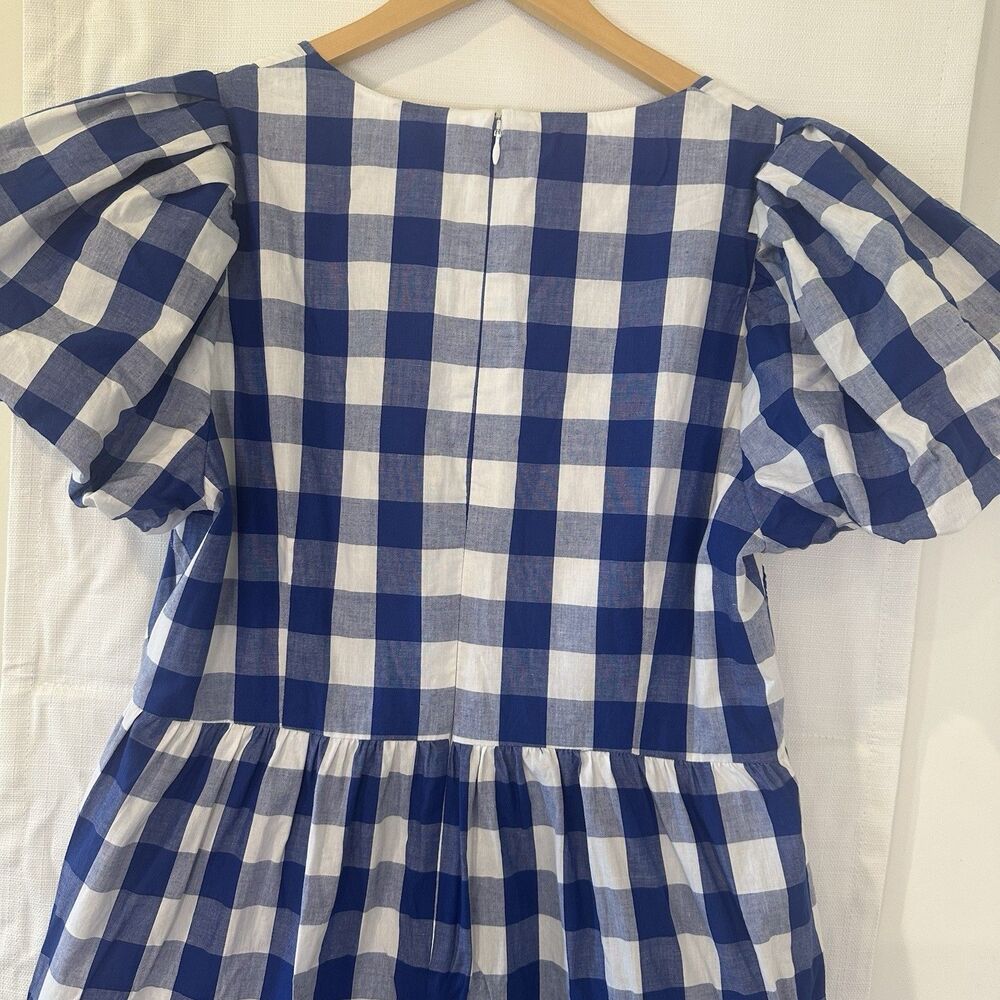 Antonio Melani Dress Women’s Size 12 Blue Gingham Midi Lined Cottagecore Dorothy - Picture 8 of 14